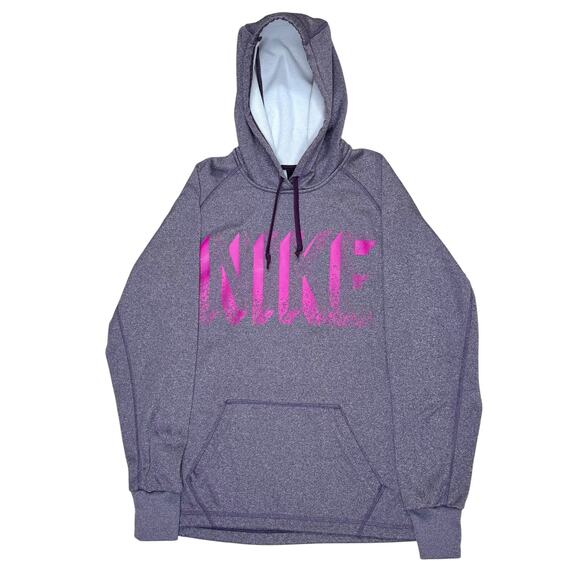 Nike Therma Fit Womens Purple Hoodie Sweatshirt Size M Pullover - Picture 1 of 12